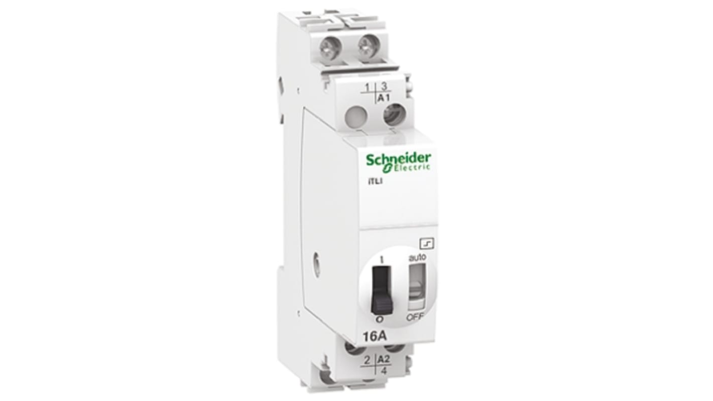 Schneider Electric 1-polet skifte Effektrelæ, DIN-skinne, 48 V dc, 130V ac spole, 16A