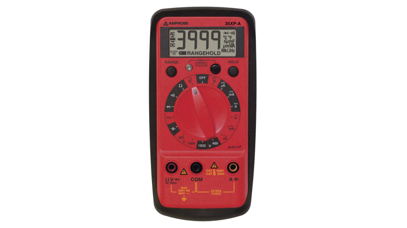 Amprobe 35XPA Handheld Digital Multimeter, 2A ac Max, 2A dc Max, 600V ac Max - RS Calibrated