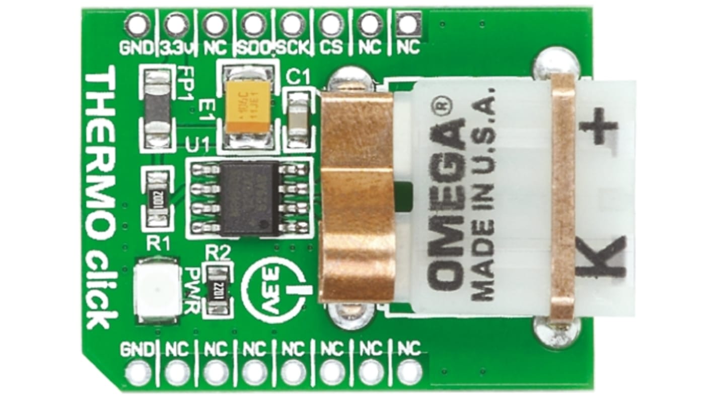 Scheda click mikroBus MikroElektronika, con Sensore termocoppia