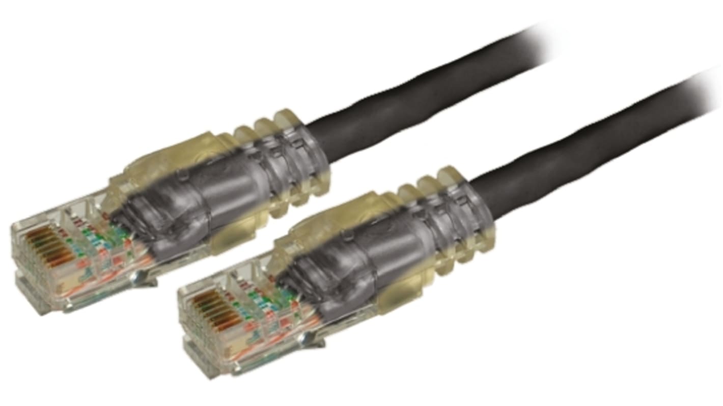 RS PRO Ethernetkabel Cat.5e, 15m, Schwarz Patchkabel, A RJ45 U/UTP Stecker, B RJ45, LSZH