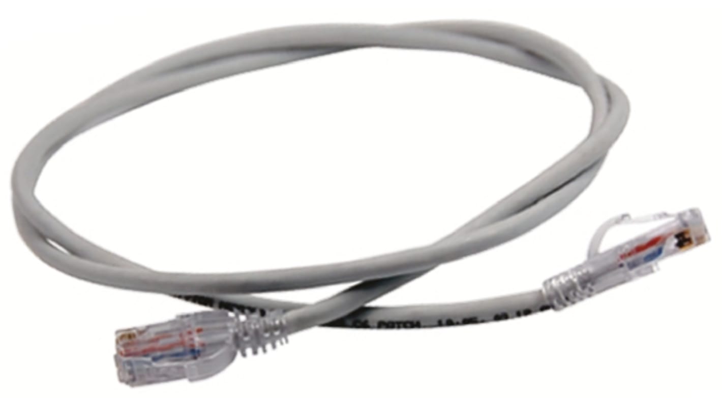 HellermannTyton Cat5e Ethernet Cable, Unshielded, Grey LSZH Sheath, 1m