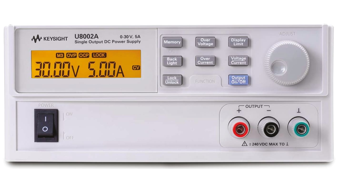 Keysight Technologies U8000 Series Digital Bench Power Supply, 0 → 30V, 0 → 5A, 1-Output, 150W - RS