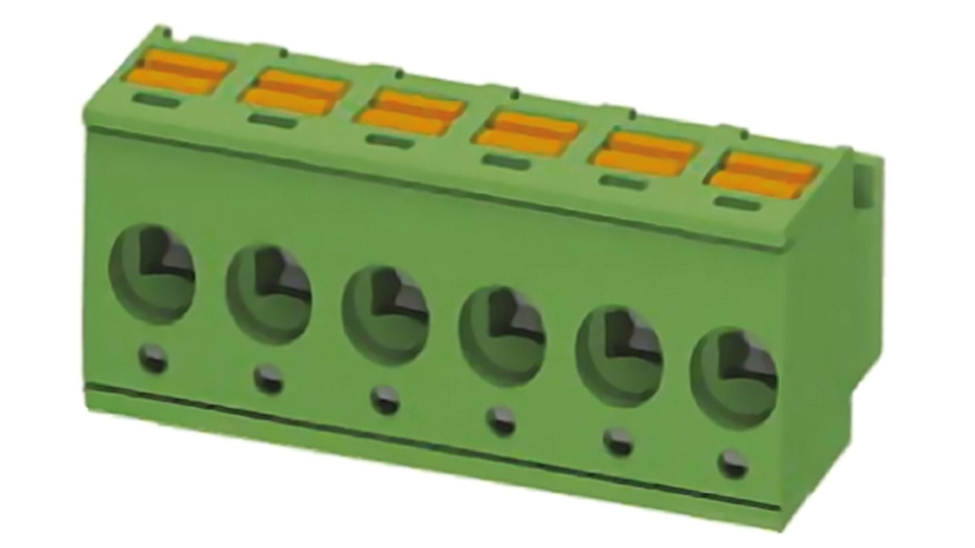 Phoenix Contact 5mm Pitch 4 Way Horizontal Pluggable Terminal Block, Plug, Cable Mount, Spring Cage Termination