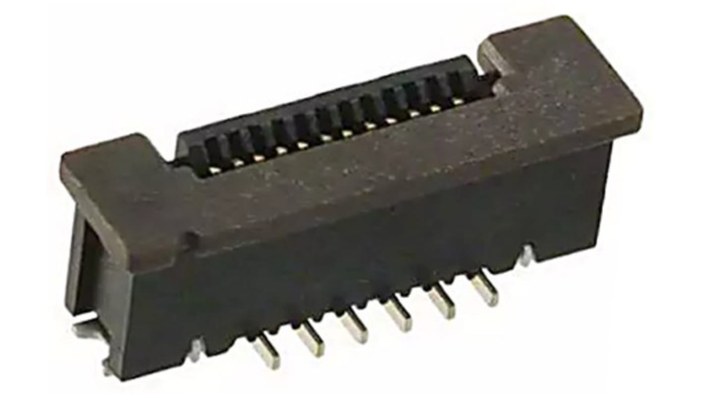 TE Connectivity, FPC 0.5mm Pitch 12 Way Straight Female FPC Connector, ZIF Vertical Contact