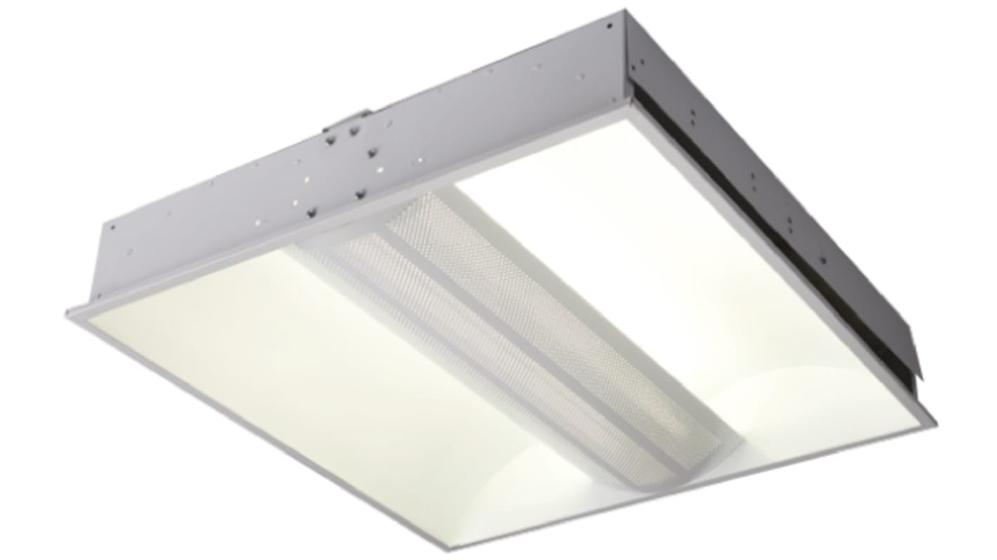 Knightsbridge 55 W Fluorescent Batten Light, 230 V Square Recessed, 2 Lamp, 595 mm Long, IP20