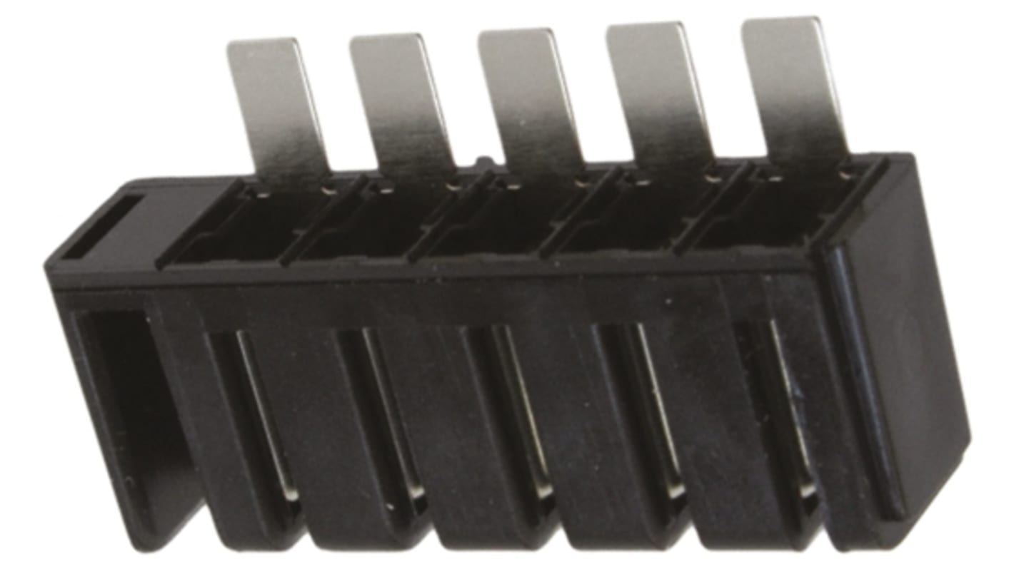 TE Connectivity Right Angle Panel Mount PCB Socket, 5-Contact, 1-Row, 5mm Pitch, Solder Termination