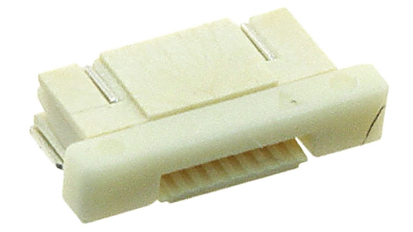 TE Connectivity, FPC 0.5mm Pitch 8 Way Right Angle Female FPC Connector, ZIF Bottom Contact