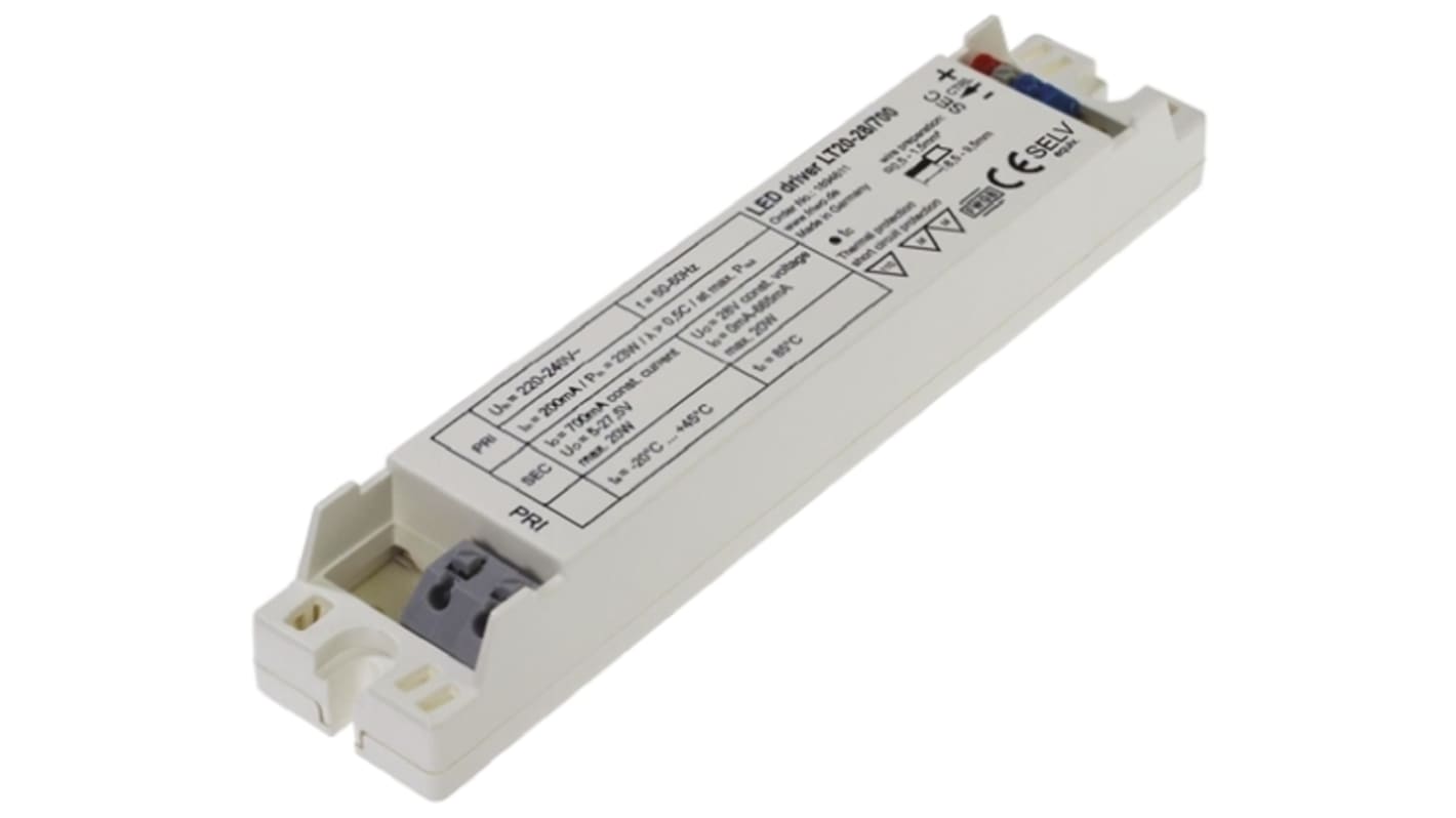 Friwo, 5 → 28V Output, 20W Output, 350 → 700mA Output, Constant Current / Constant Voltage