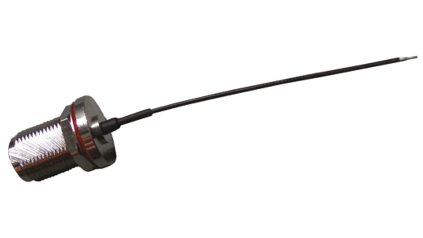Cable coaxial RS PRO, 50 Ω, con. A: Tipo N, Macho, con. B: Sin terminación, long. 150mm Negro