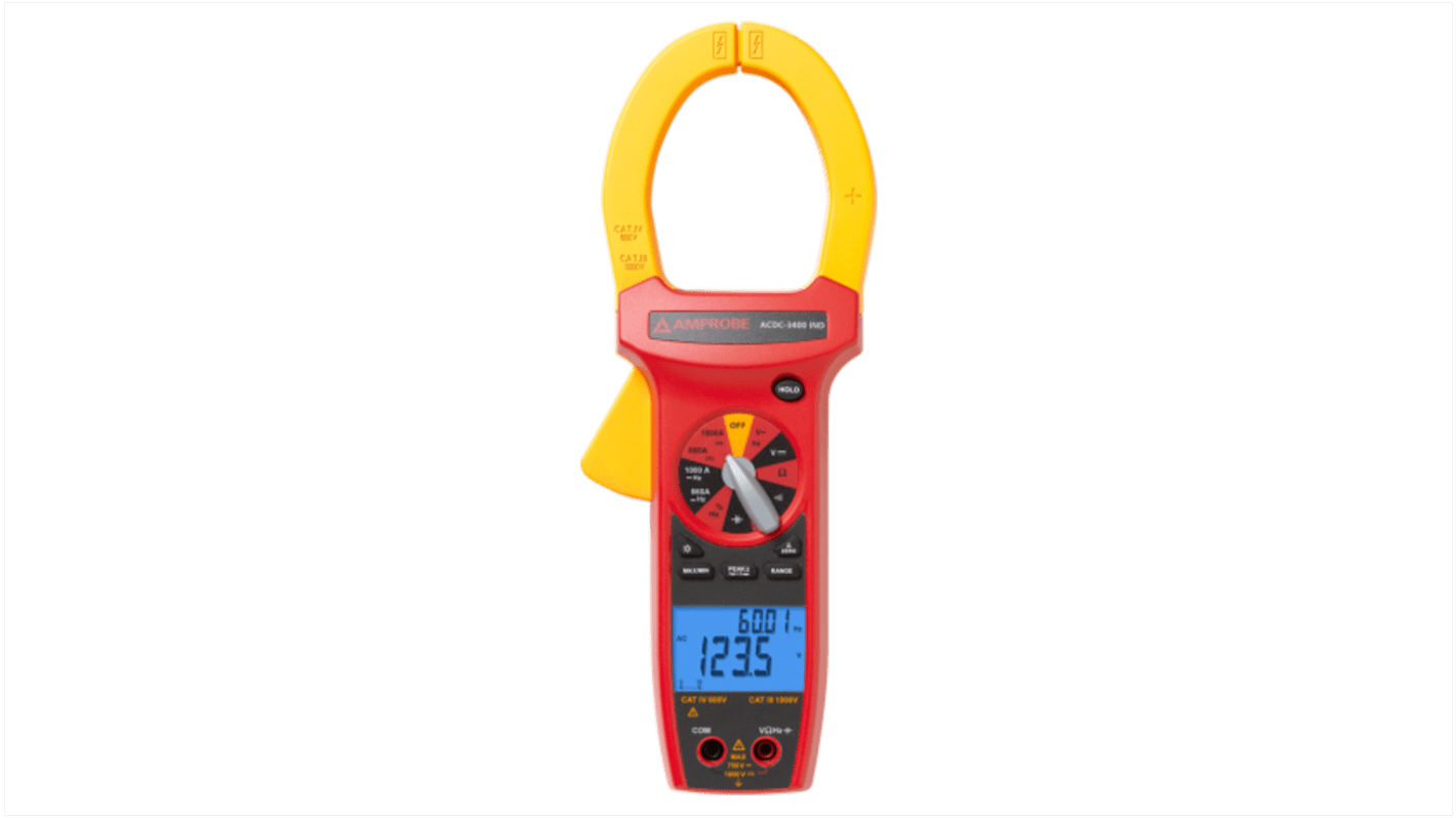 Klešťový měřicí přístroj 1000A ac 1000V ac 1000V dc 1000A dc 66MΩ +1000°C, CAT III 1000V, typ displeje: LCD Amprobe