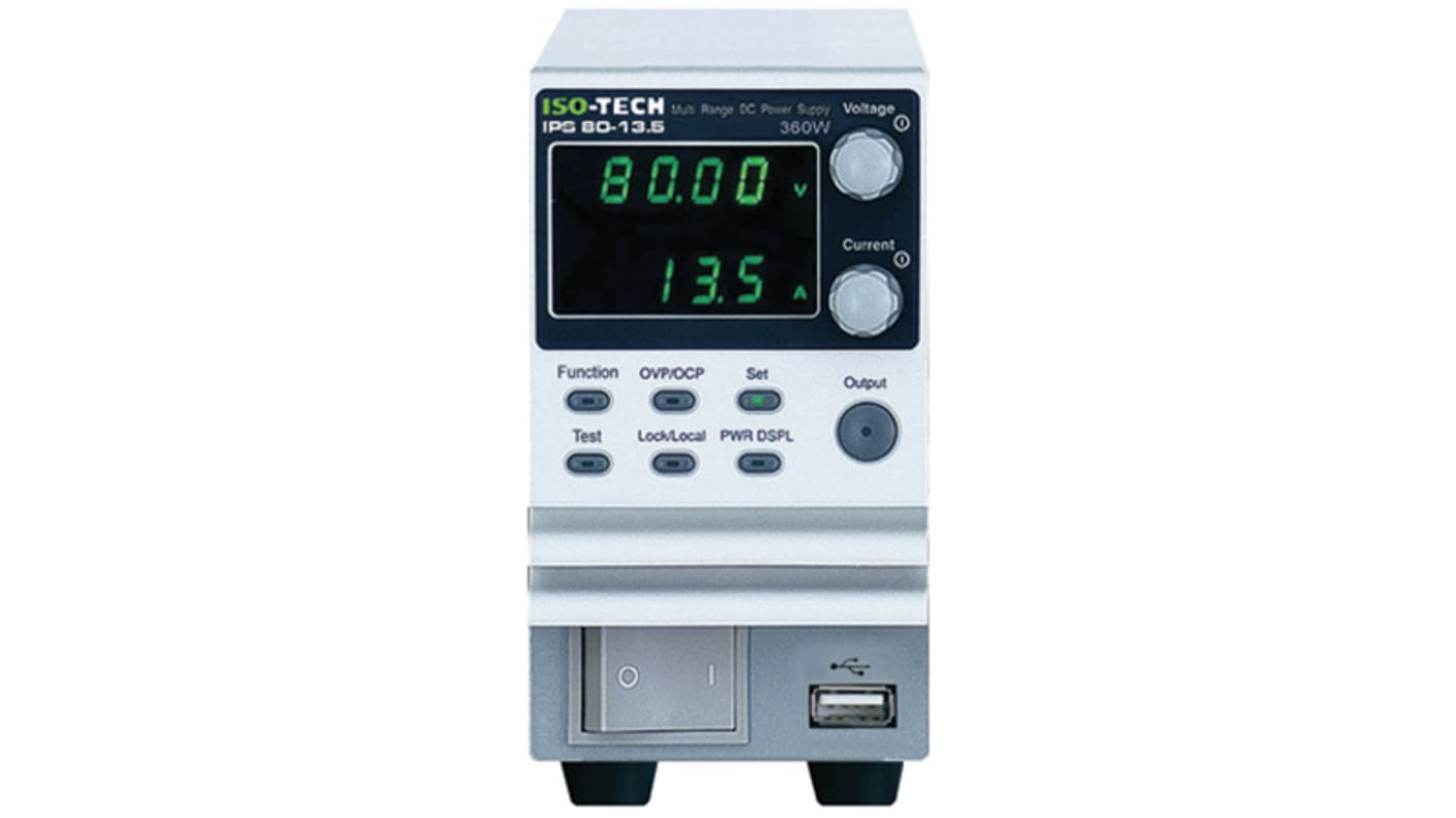 ISO-TECH Bench Power Supply, 0 → 80V, 0 → 13.5A, 1-Output, 360W - UKAS Calibrated