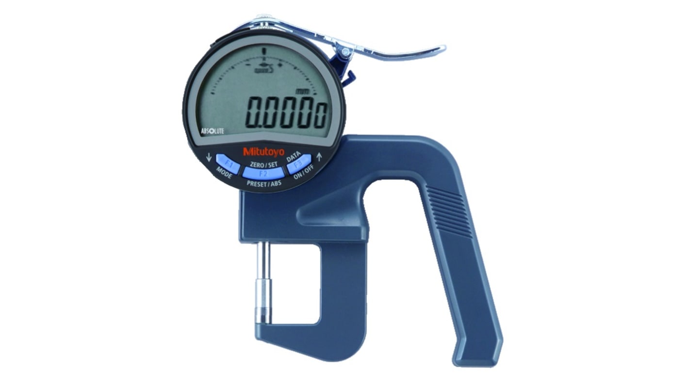 Mitutoyo 547 Thickness Meter, 0mm - 10mm, ±20 μm Accuracy, 0.001 mm Resolution, LCD Display With UKAS Calibration