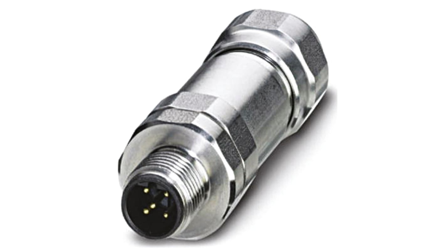 Phoenix Contact Circular Connector, 5 Contacts, Cable Mount, M12 Connector, Plug, Male, IP65, IP67, IP69K, SACC Series