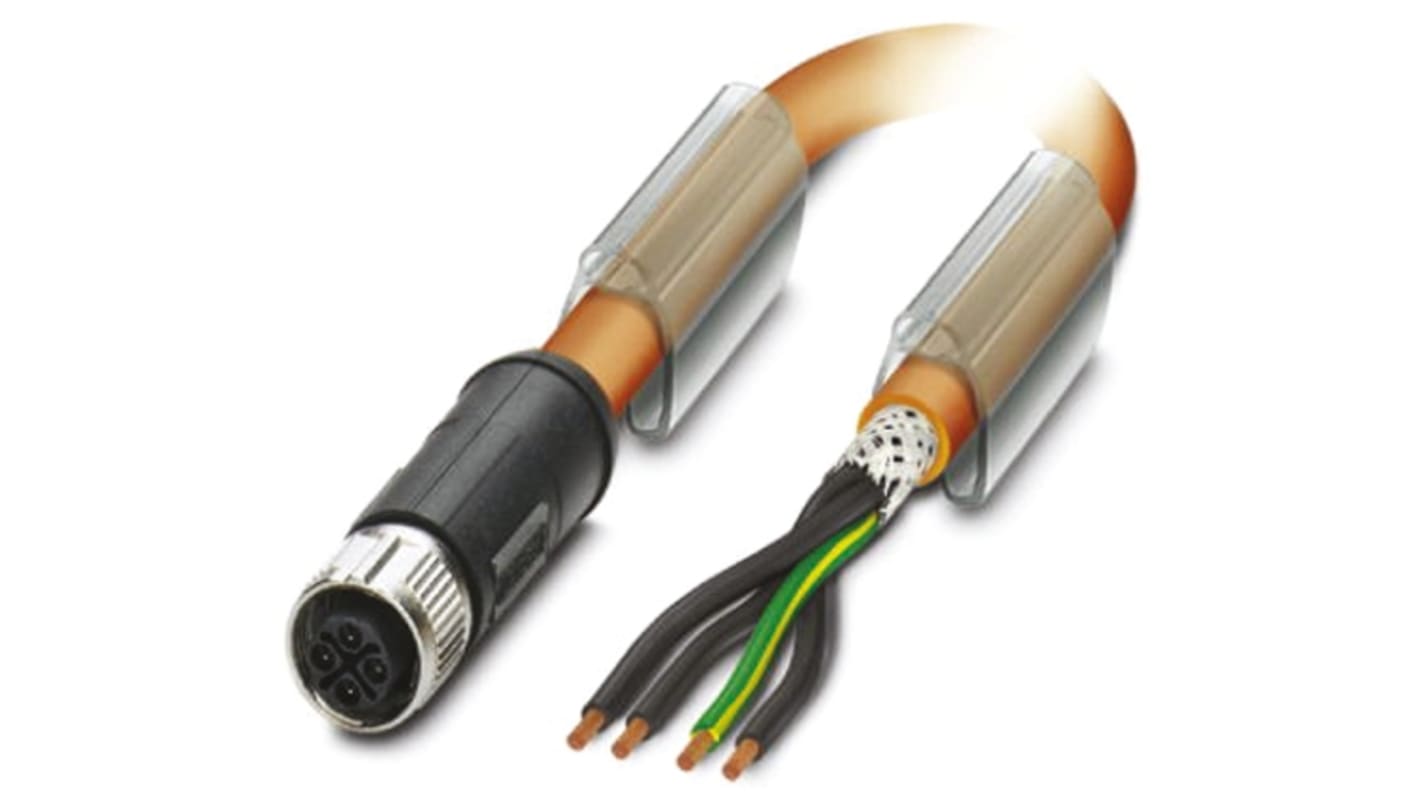 Cable de conexión Phoenix Contact, con. A M12 Hembra, 4 polos, con. B Sin terminación, cod.: S, long. 3m