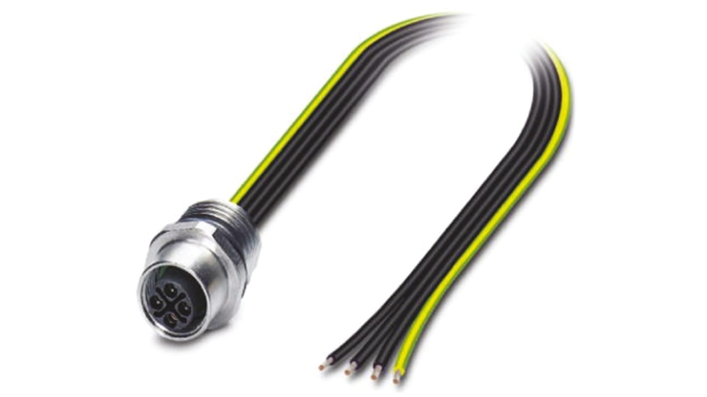 Phoenix Contact Male 4 way M12 to Unterminated Sensor Actuator Cable, 500mm