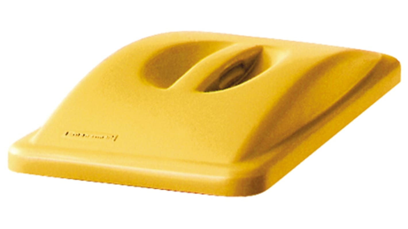 Tapa para contenedor Rubbermaid Slim Jim de PP Amarillo, para usar con Contenedor Slim Jim, Ø 519mm, alt. 70mm