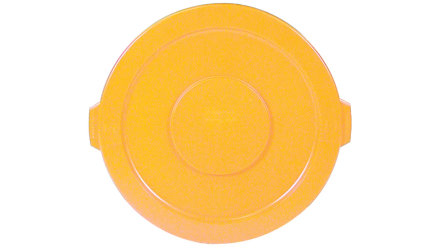 Couvercle pour poubelle en polyethylene Jaune, diamètre 565mm Brute