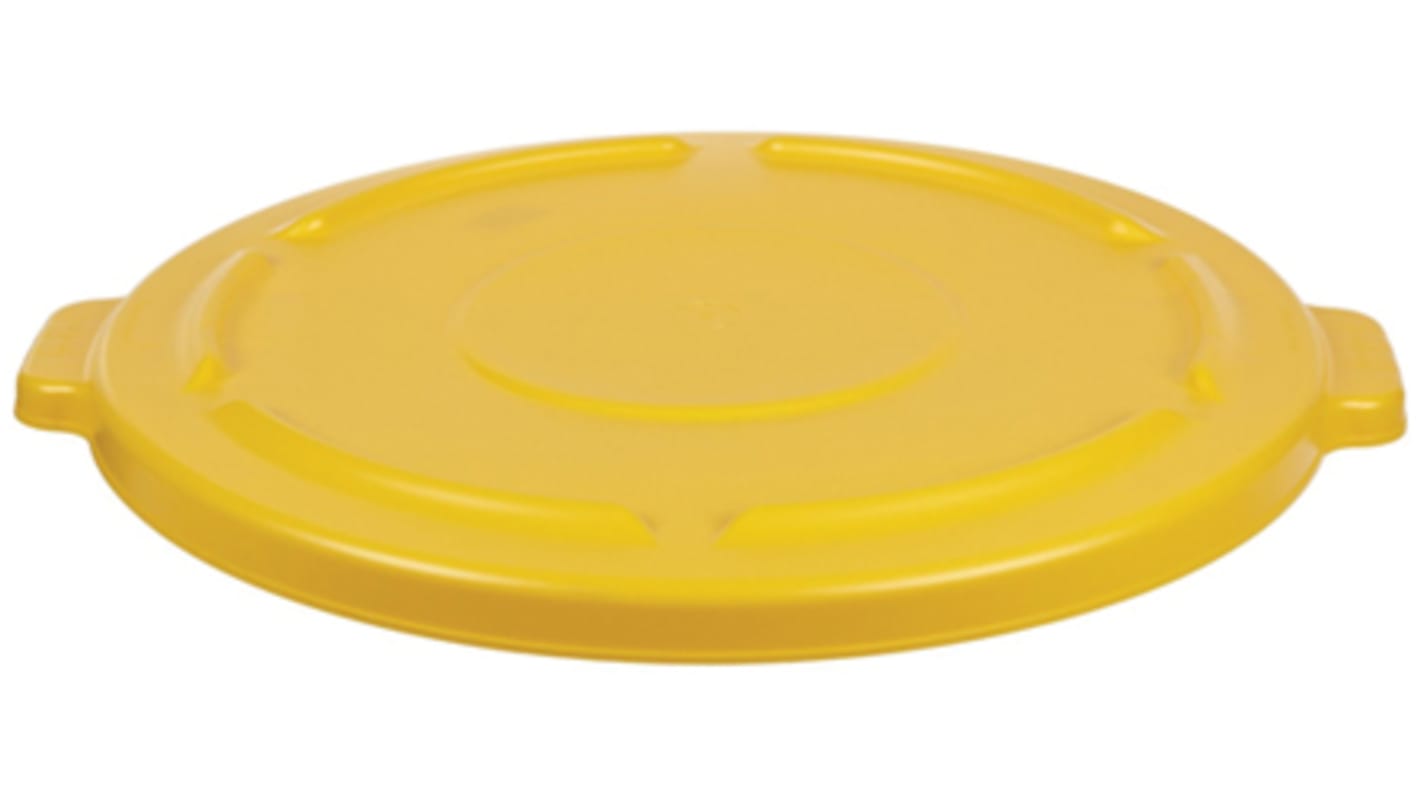 Couvercle pour poubelle en polyethylene Jaune, diamètre 505mm Brute