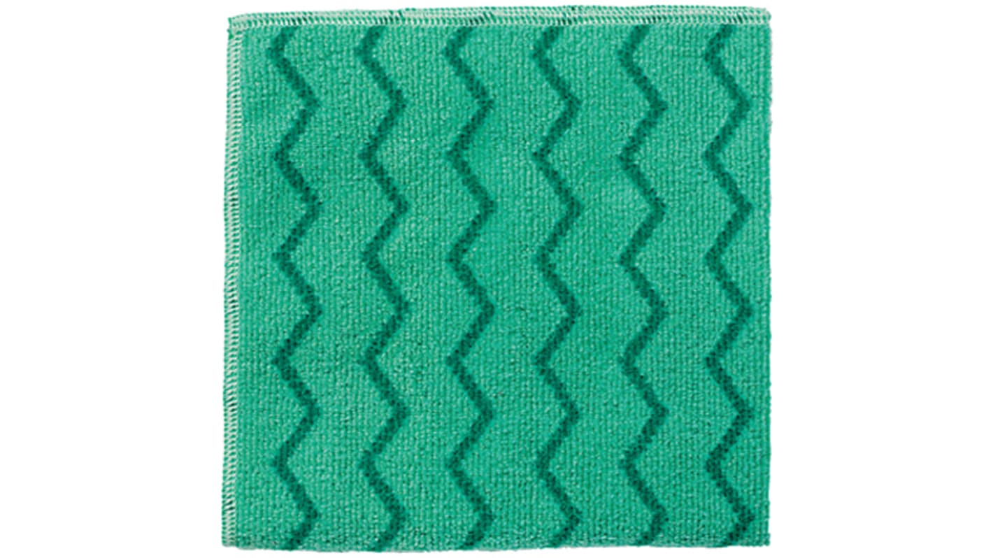 Rubbermaid Commercial Products Hygen Microfibre Green Cloths for General Cleaning, Wet & Dry Use, Pack of 12, 406 x