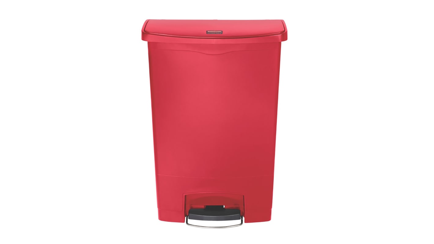 Rubbermaid Commercial Products PE, PP Mülleimer 90L Rot T 410mm H. 826mm B. 502mm, mit Deckel