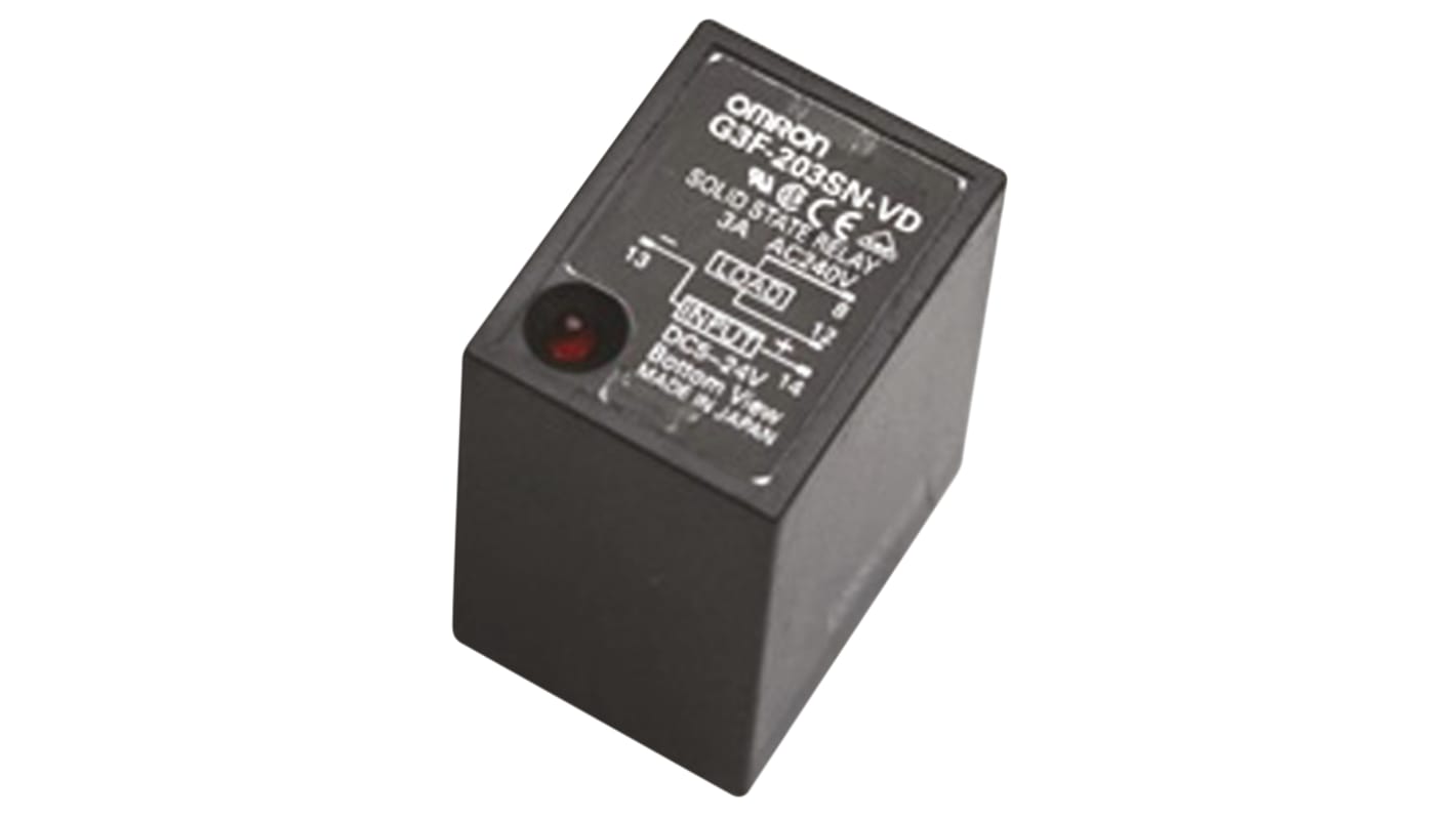 Omron G3F Series Solid State Relay, 3 A Load, Plug In, 240 V ac Load, 24 V dc Control