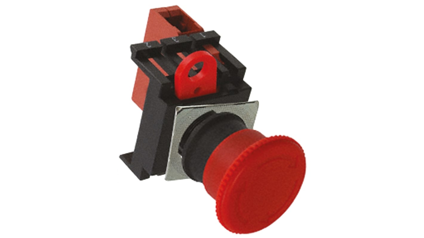 Omron A22E Series Twist Release Emergency Stop Push Button, Panel Mount, 22mm Cutout, 3 NC, IP65