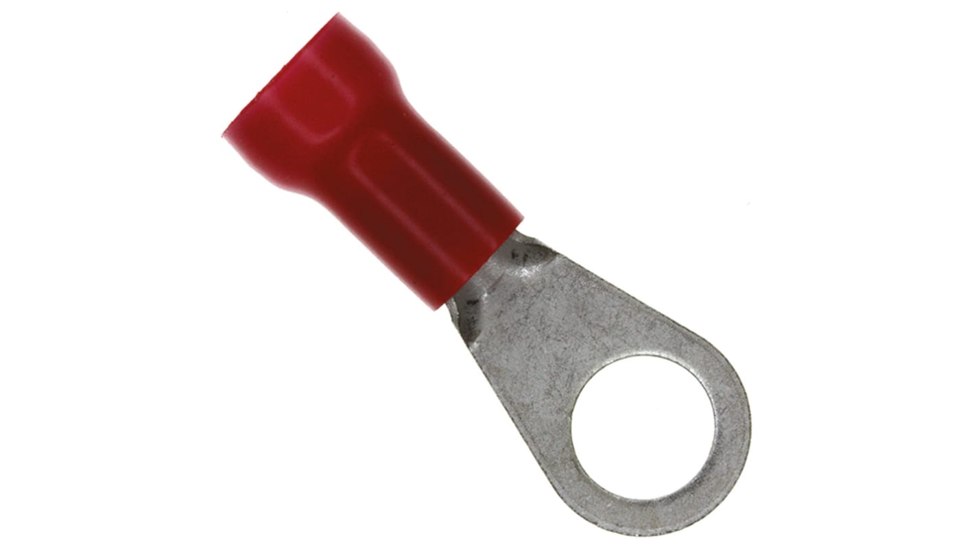 Cosses à œillet TE Connectivity, Isolée, Rouge, 10.5mm², M10 (3/8), 14.91mm, série PLASTI-GRIP