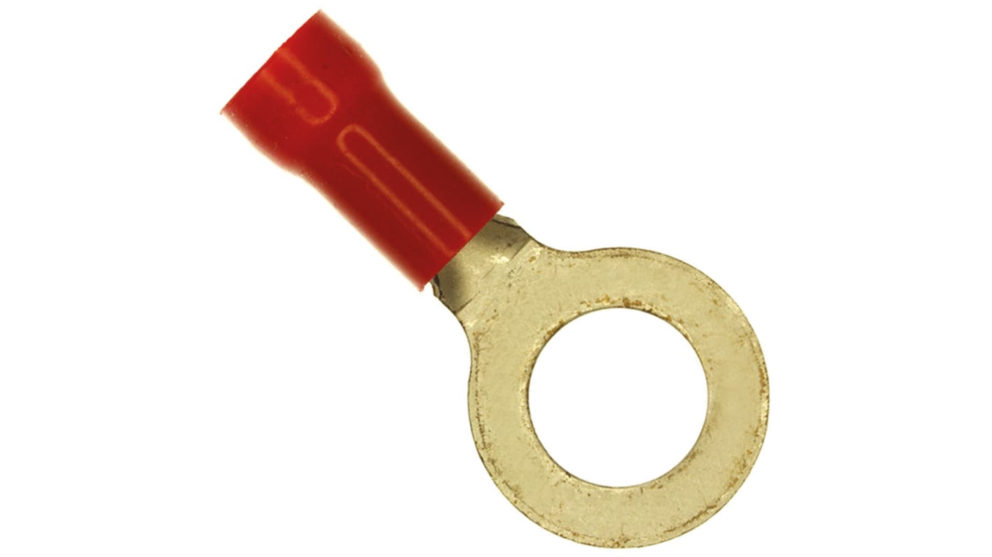 Cosses à œillet TE Connectivity, Isolée, Rouge, 10.5mm², M12 (1/2), 22.23mm, série PLASTI-GRIP