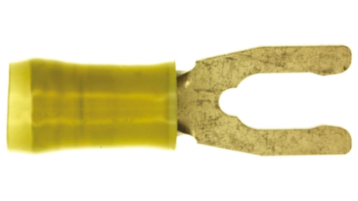 TE Connectivity, PIDG Insulated Crimp Spade Connector, 2.6mm² to 6.6mm², 12AWG to 10AWG, M5 Stud Size Nylon, Yellow