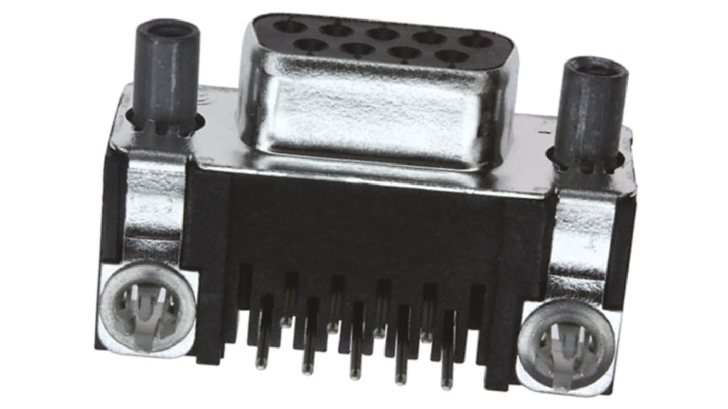 Conector D-sub TE Connectivity, Serie Amplimite HD-20, paso 2.74mm, Ángulo de 90° , Montaje en orificio pasante,