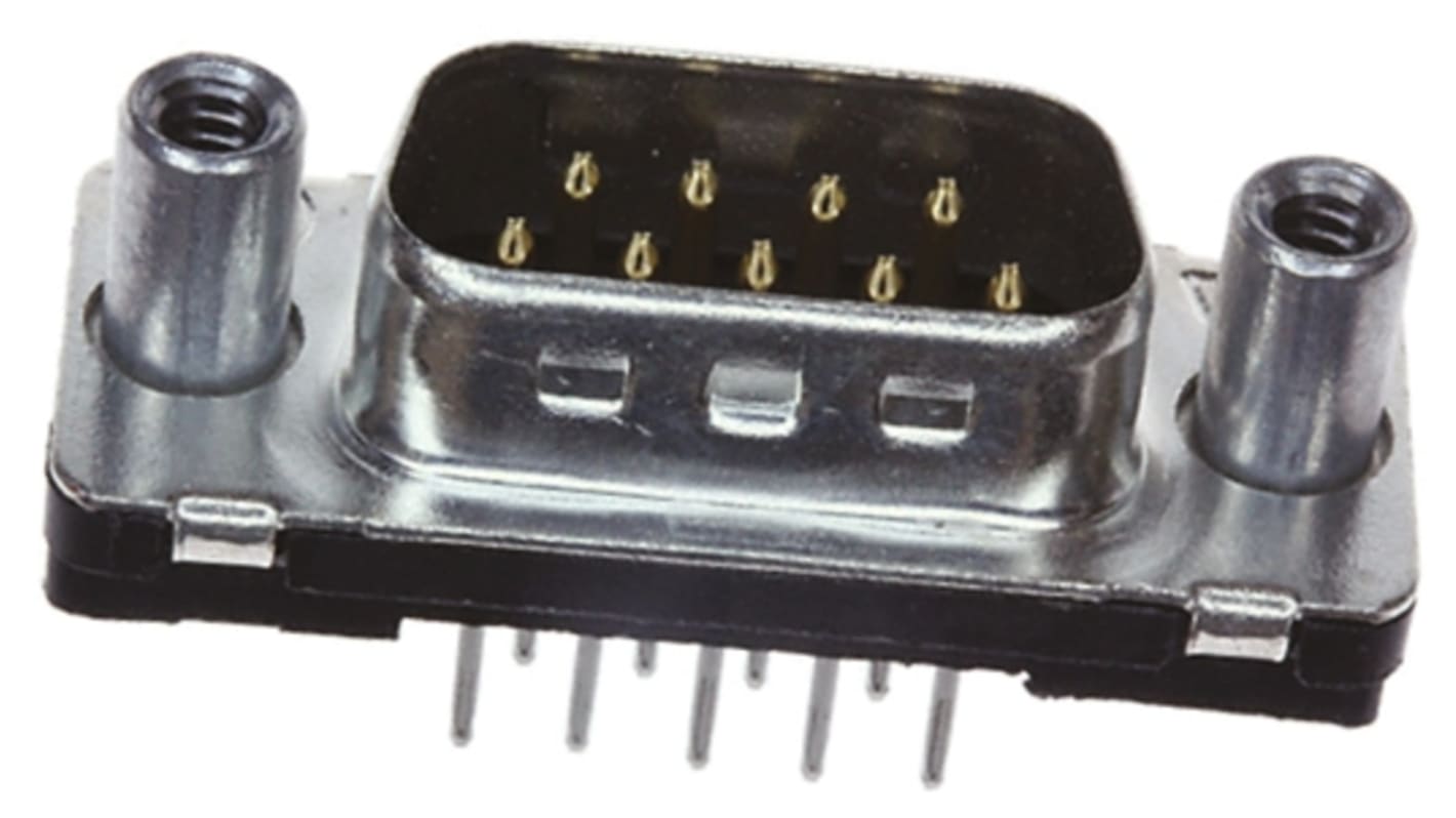 TE Connectivity D-Sub konnektor, stik, 9-Polet, Amplimite HD-20 Serien, 2.743mm benafstand, Lige, Hulmontering, Lodde
