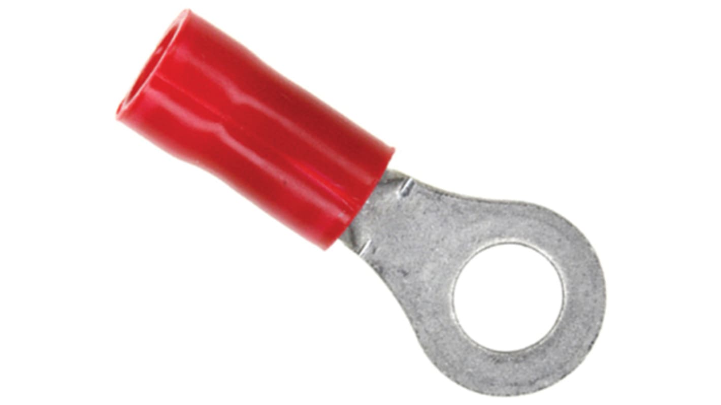 Cosses à œillet TE Connectivity, Isolé, Rouge, 1.65mm², M4, 7.92mm, série PLASTI-GRIP