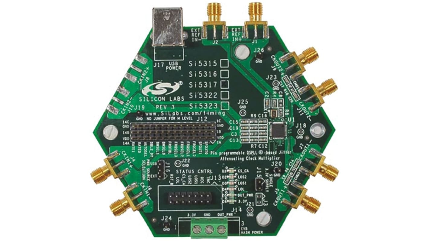 Skyworks Solutions Inc Si5317-EVB クロック&タイマー開発キット ジッター減衰器 評価ボード for Si5317