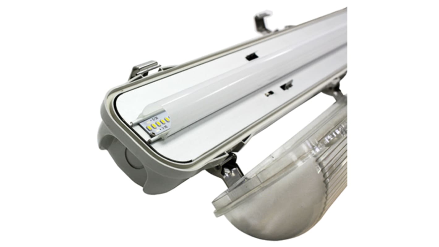 RS PRO 24 W LED Anticorrosive Light Fitting Batten Single Batten, 1 Lamp, Anti-corrosive, 1.27 m Long, IP65