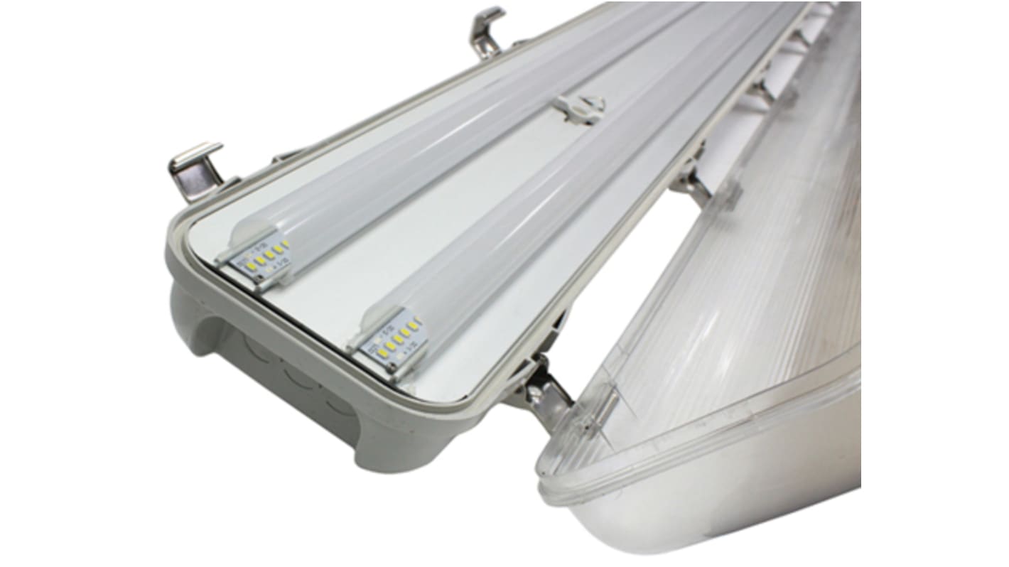 RS PRO 24 W LED Anticorrosive Light Fitting Batten Twin Batten, 2 Lamp ...