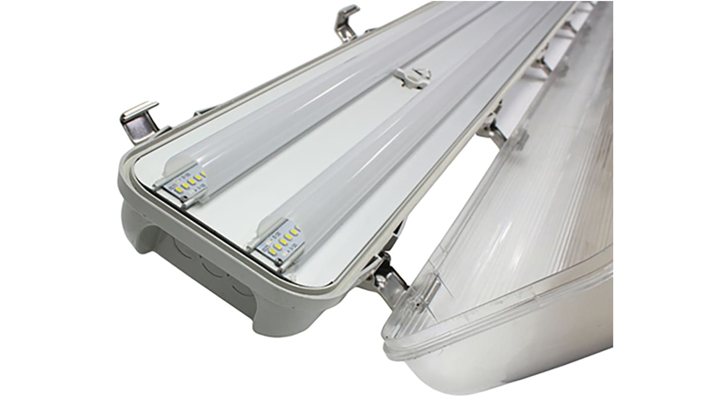 RS PRO 40 W LED Anticorrosive Light Fitting Batten Twin Batten, 2 Lamp, Anti-corrosive, 1.565 m Long, IP65