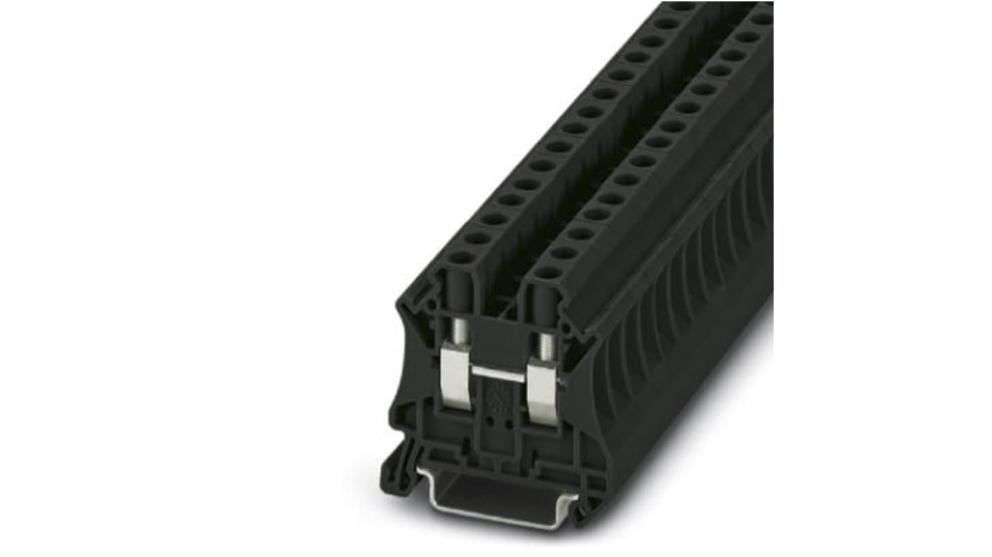 Phoenix Contact UT 6 BK Series DIN Rail Terminal Block, Screw Termination