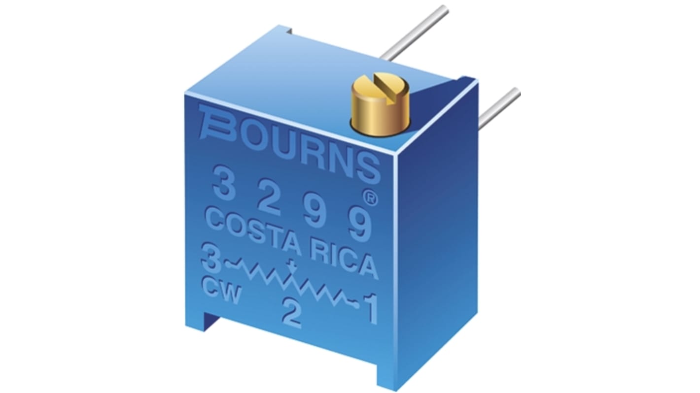 10Ω, Through Hole Trimmer Potentiometer 0.5W Top Adjust Bourns, 3299