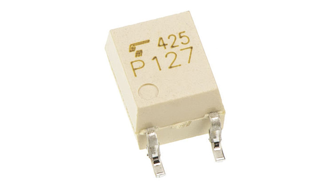 Optoacoplador Toshiba TLP de 1 canal, Vf= 1.4V, Viso= 3,75 kVrms, IN. AC, OUT. Transistor, mont. superficial,