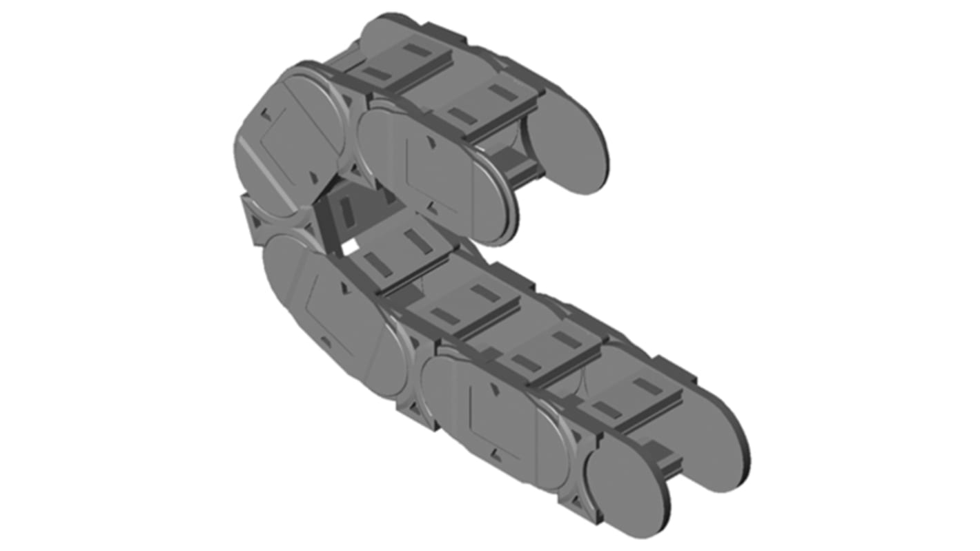 Kabelové rozdvojky Kabelový řetěz Ohebný barva Černá 100 mm x 54mm x 1m Igus