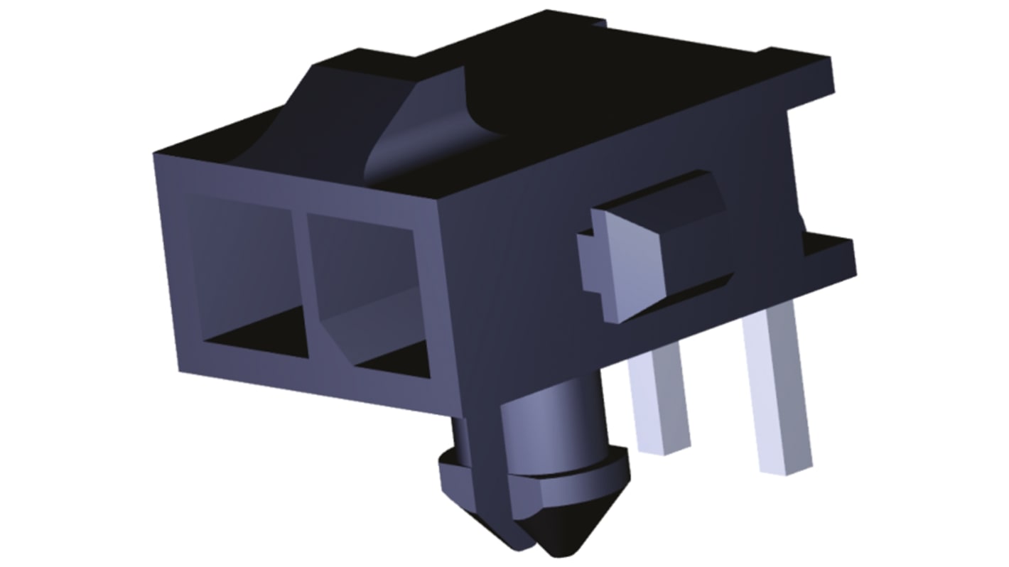 TE Connectivity Micro MATE-N-LOK Series Right Angle Through Hole PCB Header, 2 Contact(s), 3.0mm Pitch, 1 Row(s),