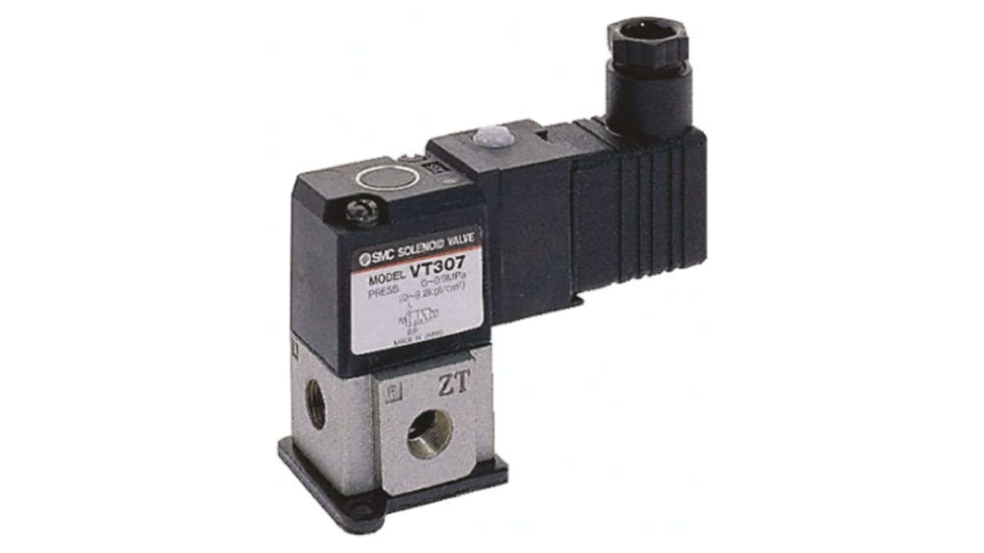 Electrodistributeur pneumatique SMC serie VT307 fonction 3/2, Bobine/Bobine, G 1/8, 110V c.a.