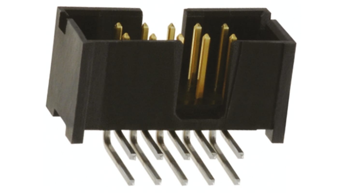 Conector macho para PCB Ángulo de 90° Molex serie C-Grid de 10 vías, 2 filas, paso 2.54mm, para soldar, Montaje en