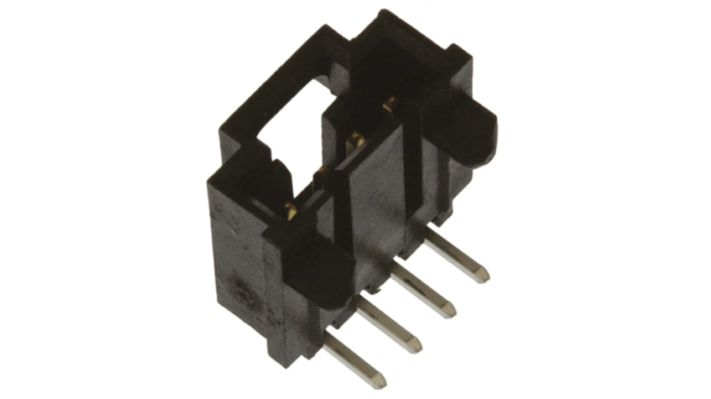 Conector macho para PCB Ángulo de 90° Molex serie SL de 4 vías, 1 fila, paso 2.54mm, para soldar, Montaje en orificio