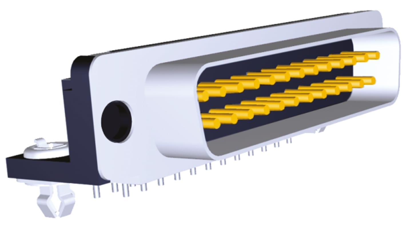 Connecteur Sub-D Mâle TE Connectivity 25 voies Traversant Angle droit