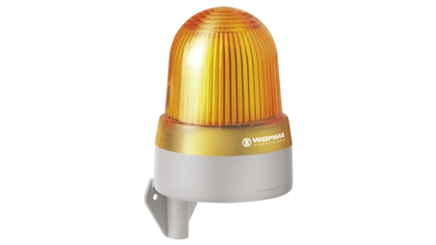 Werma 433 Series Yellow Sounder Beacon, 115 → 230 V ac, IP65, Bracket Mount, 108dB at 1 Metre