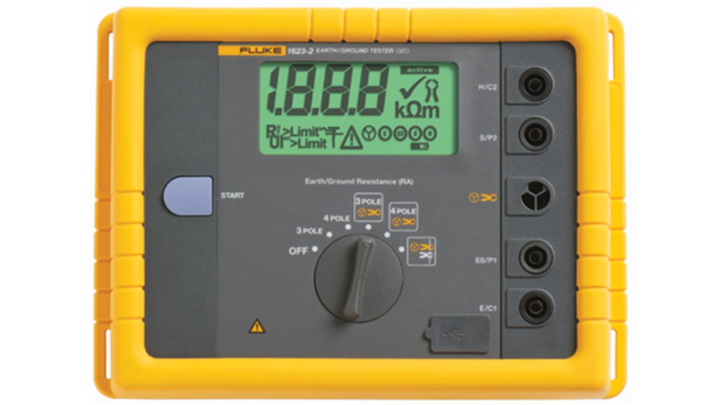 Fluke 1623 Earth Tester, 19.99kΩ CAT II 300 V UKAS Calibration