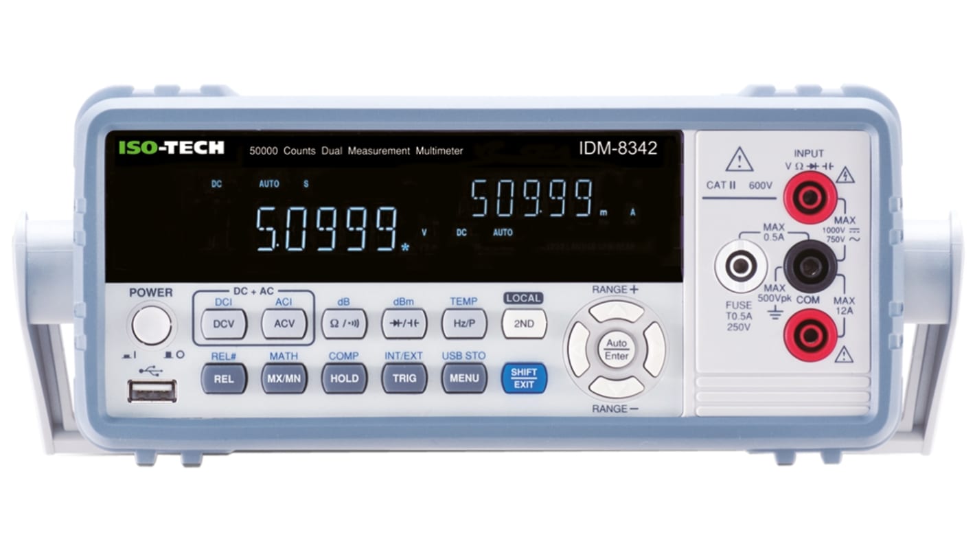 RS PRO IDM-8342, Tisch VFD Digital-Multimeter 750V ac / 10A ac, 50MΩ, ISO-kalibriert