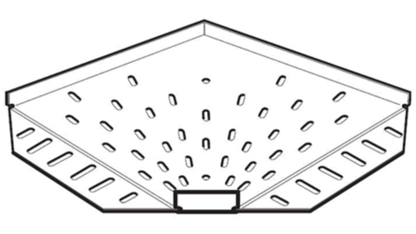 Legrand Leichte Beanspruchung, 90°, flacher Bogen, Edelstahl, 100 mm x 12mm