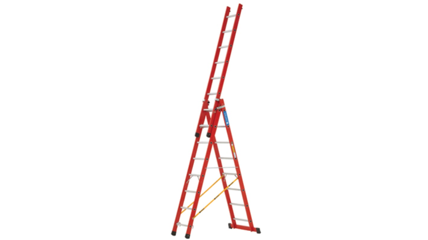 Zarges Aluminium Combination Ladder 24 steps 2.45 → 5.80m open length